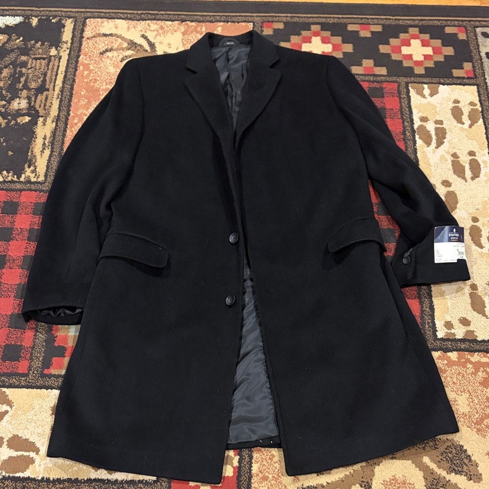 Mens NWT Stafford wool blend peacoat